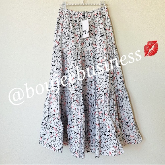 ZARA Floral Print Skirt - Picture 7 of 8